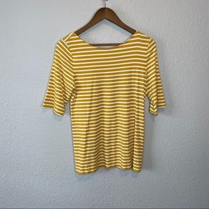 Old Navy | Classic Mustard‎ and White Stripped Top